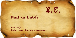 Machka Bató névjegykártya